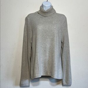 Lord & Taylor Soft Gray Cashmere Turtleneck Sweater Size XL
